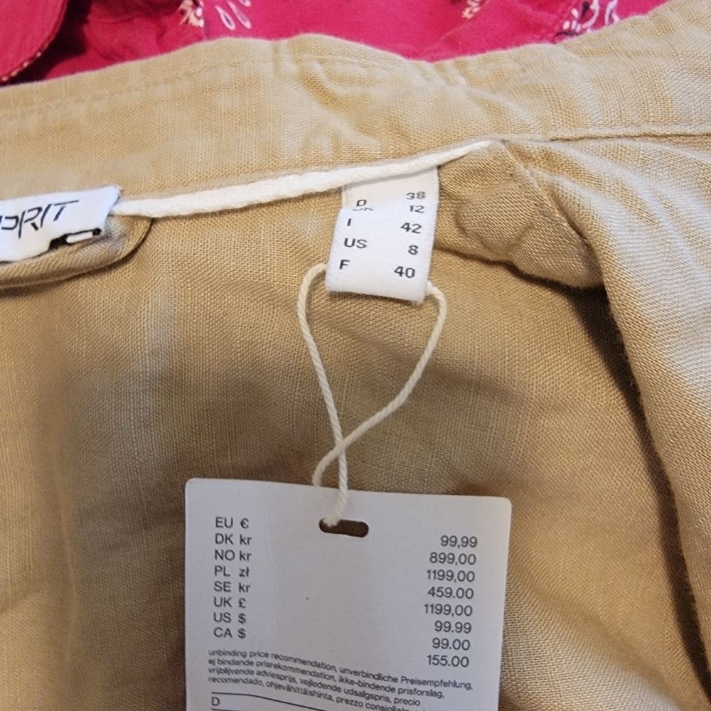 Esprit NWT Oversized Button Down Trench Coat Dress Size 8 - Picture 7 of 10